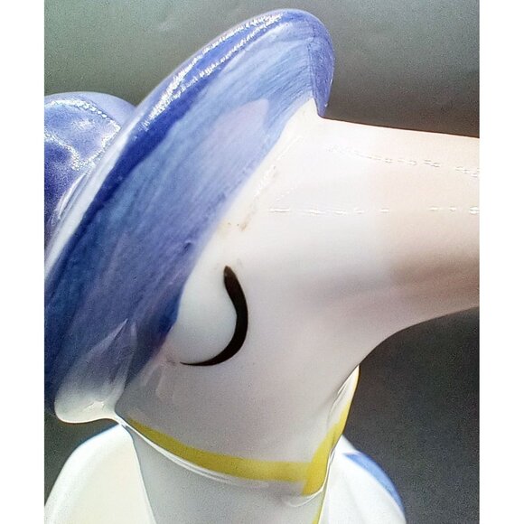 FTDA Ceramic Goose Planter Blue Hat & Yellow Bow Vintage 1986 ROC 7.25 Inches - Picture 16 of 16
